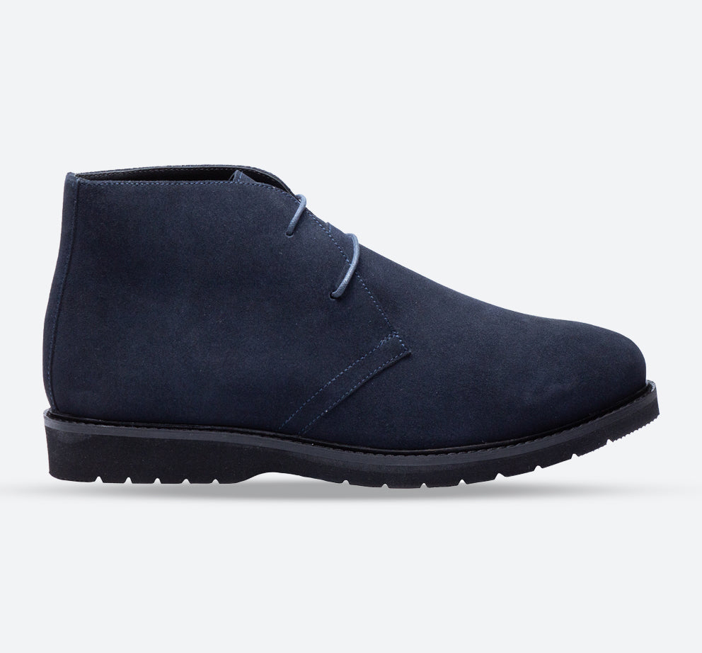 mens navy blue dress boots Henry Cap Toe Lace Up Boot