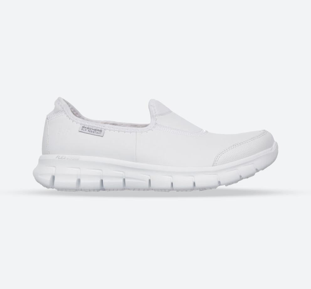 Skechers white fashion work shoes