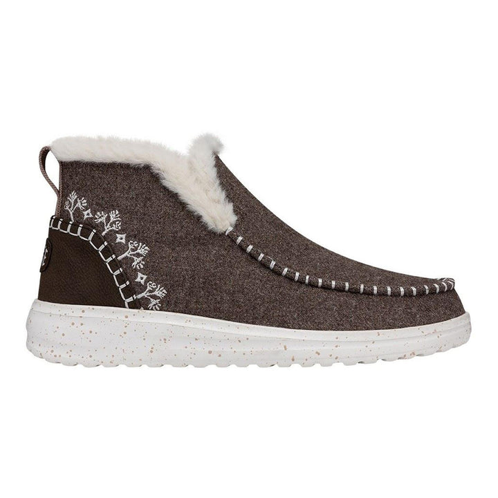 Heydude 40208 Denny Stiefeletten aus Woll-Imitat-Lammfell für Damen - Walnuss