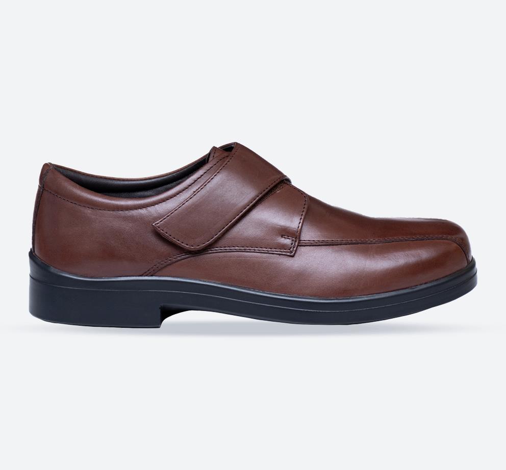 Mens Wide Fit Tredd Well Peter Velcro Shoes - Dark Brown, Dark Brown / 13 / 4E Mens Wide Fit Tredd Well Peter Velcro Shoes - Dark Brown, Dark Brown / 13 / 4E
