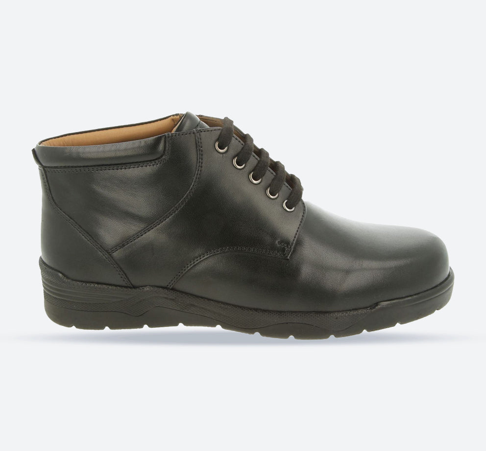 mens dress boots wide fit Men's Black Wingtip Leather Double Monk Strap Boots