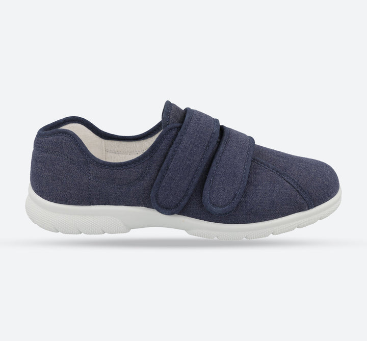 DB Harris Canvas-Schuhe mit Klettverschluss für Herren, weite Passform
