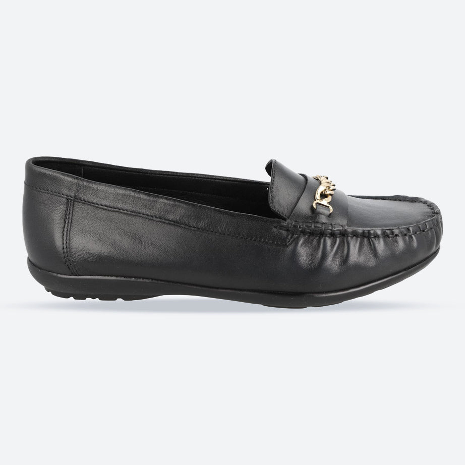 Women's Wide Fit DB Nicolette Loafer Shoes | DB Shoes | Wide Fit Shoes Black Leather / 5 / 6V (6E Women's Wide Fit DB Nicolette Loafer Shoes | DB Shoes | Wide Fit Shoes Black Leather / 5 / 6V (6E