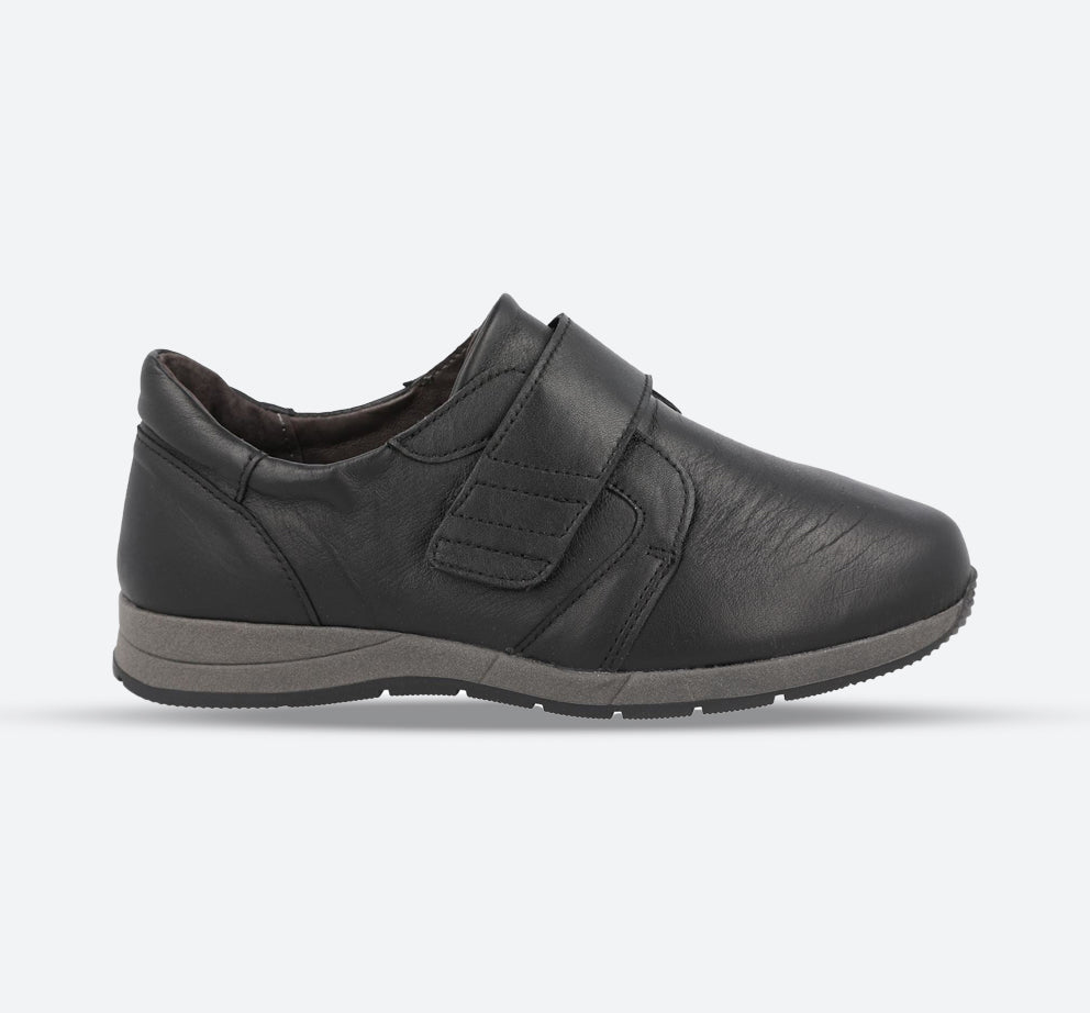 Women's Wide Fit DB Rail Shoes | DB Shoes | Wide Fit Shoes Black Stretch Leather / 9 / 2V (2E - 4E) Women's Wide Fit DB Rail Shoes | DB Shoes | Wide Fit Shoes Black Stretch Leather / 9 / 2V (2E - 4E)