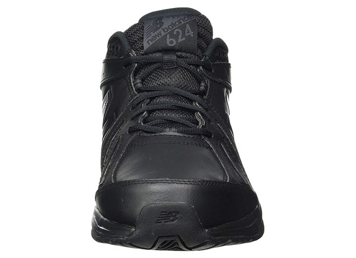 Mens Wide Fit New Balance 624V5 Black Sneakers - ABZORB