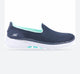 Women's Wide Fit Skechers 124508 Go Walk 6 Big Splash Sneakers - Navy/Turquoise