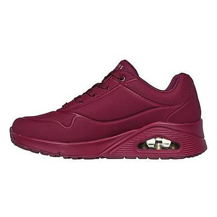 Women's Wide Fit Skechers 73690 Uno Stand On Air Sports Sneakers - Plum