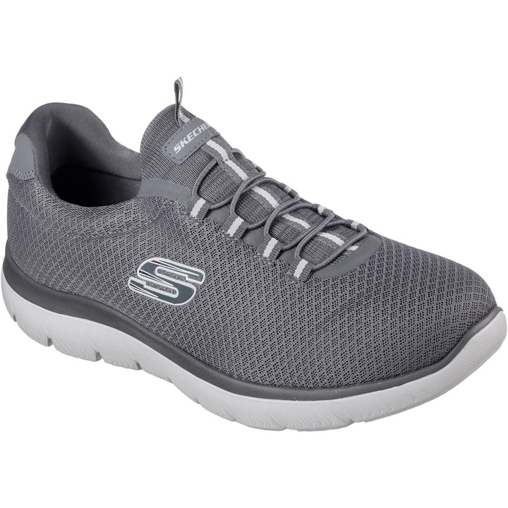 Men's Wide Fit Skechers 52811 Summits Slip On Sports Sneakers - Charcoal