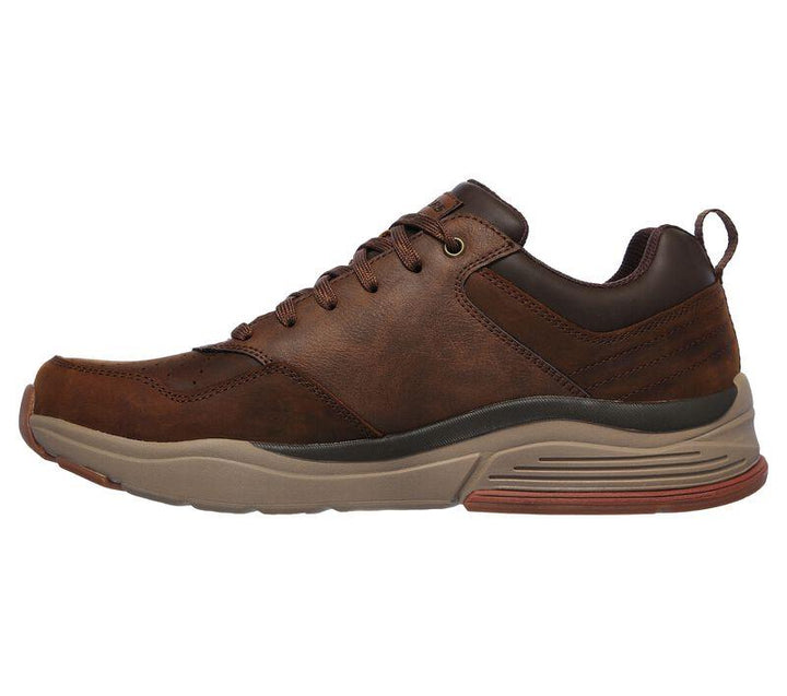 Men's Wide Fit Skechers 66204 Benago Treno Walking Sneakers - Dark Brown