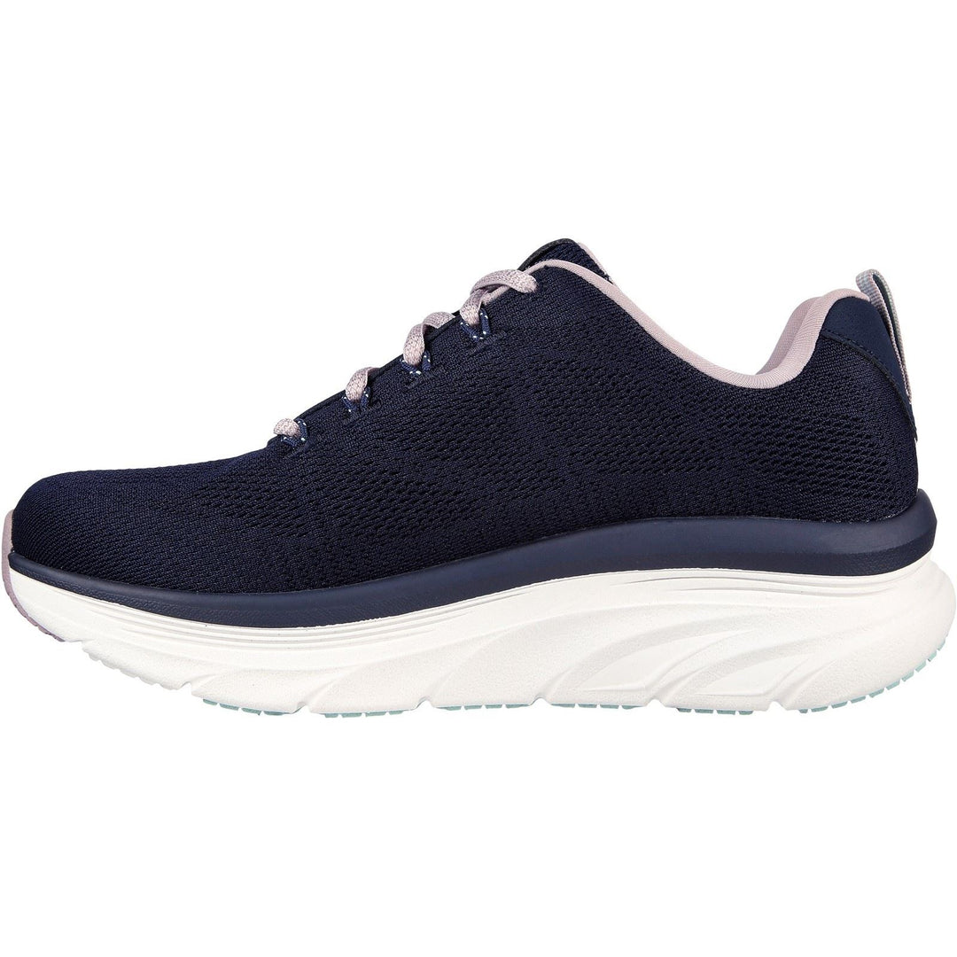 Women's Wide Fit Skechers 149810 D'Lux Walker Get Oasis Sneakers - Navy/Lavender