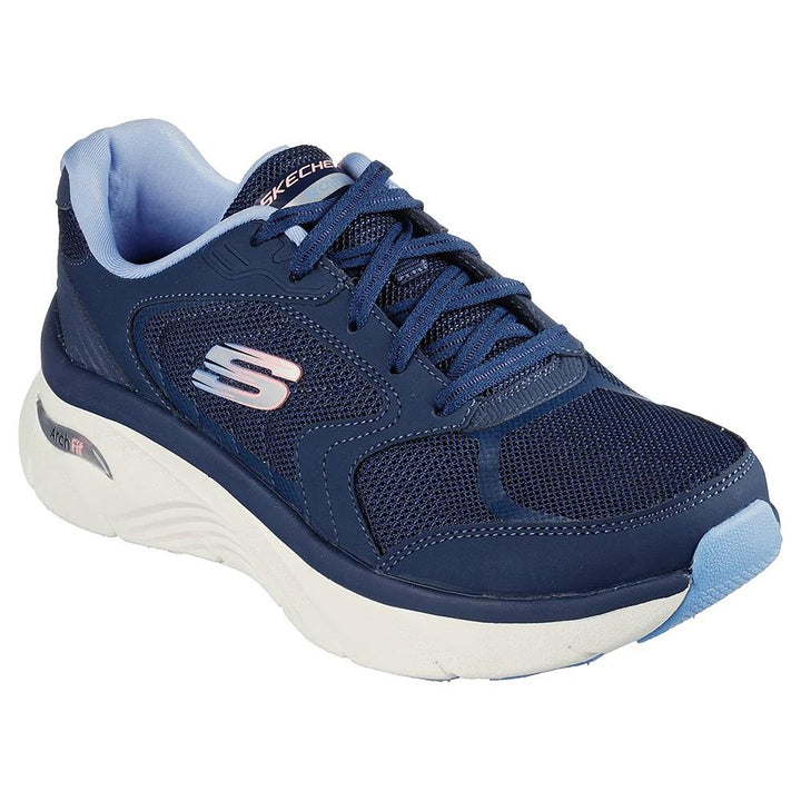 Women's Wide Fit Skechers 149686 Relaxed Fit Arch Fit D'lux Sneakers - Navy/Blue