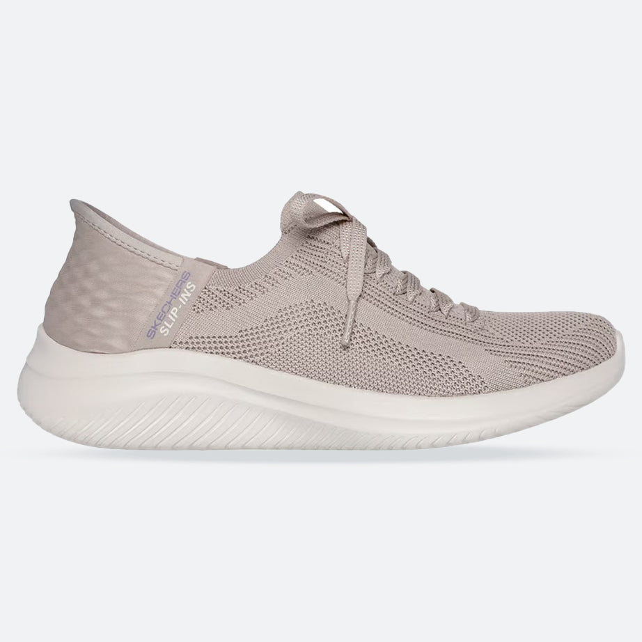 Women's Wide Fit Skechers 149710 Slip-ins Ultra Flex 3.0 Brilliant Sneakers - Taupe