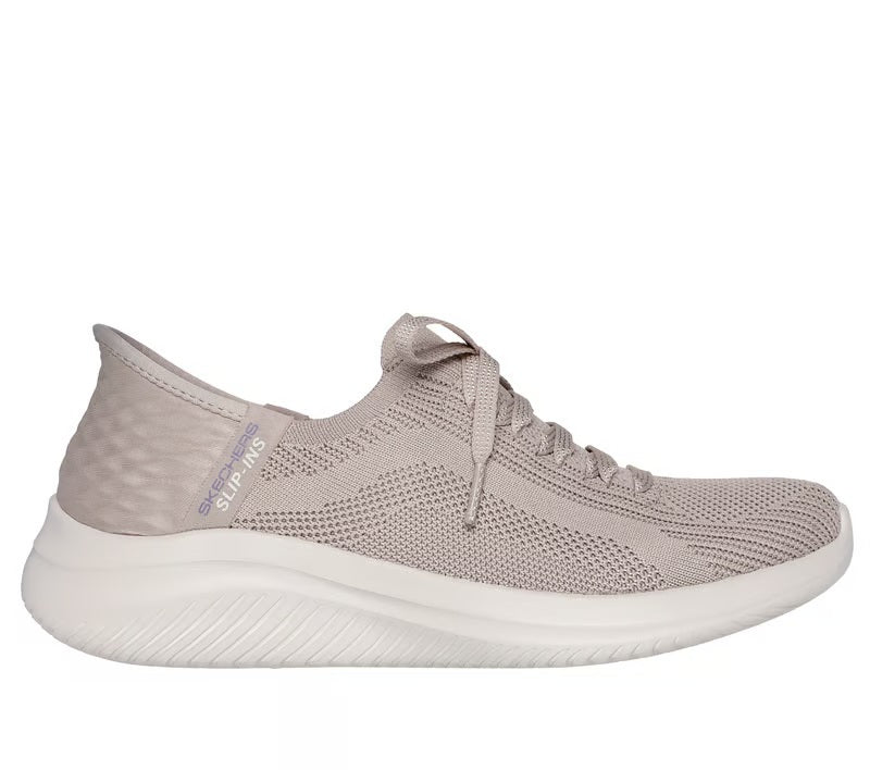 Women's Wide Fit Skechers 149710 Slip-ins Ultra Flex 3.0 Brilliant Sneakers - Taupe