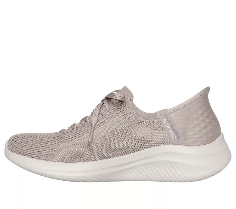 Women's Wide Fit Skechers 149710 Slip-ins Ultra Flex 3.0 Brilliant Sneakers - Taupe