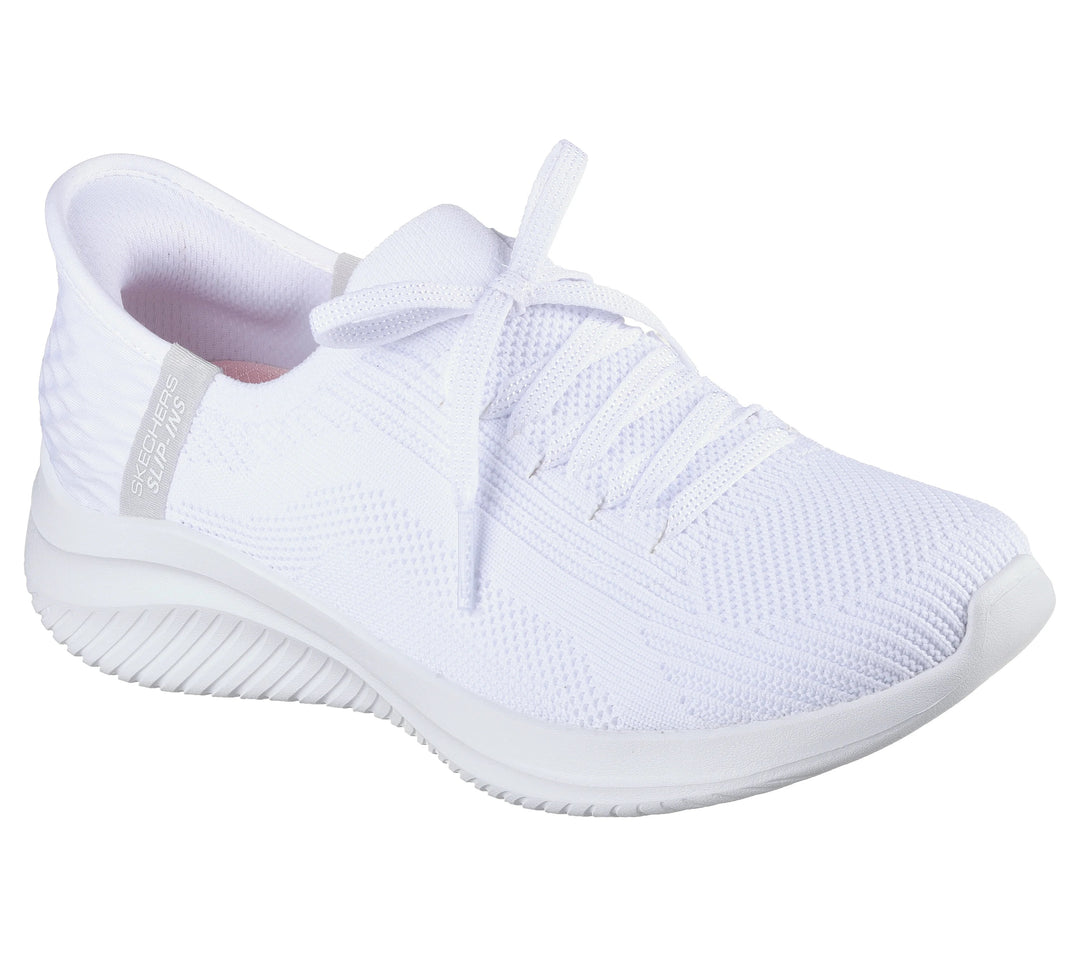 Women's Wide Fit Skechers 149710W Slip-ins Ultra Flex 3.0 Brilliant Sneakers - White