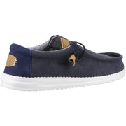 Men's Wide Fit Heydude 40163 Wally Corduroy Classic Slip On Shoes - Navy