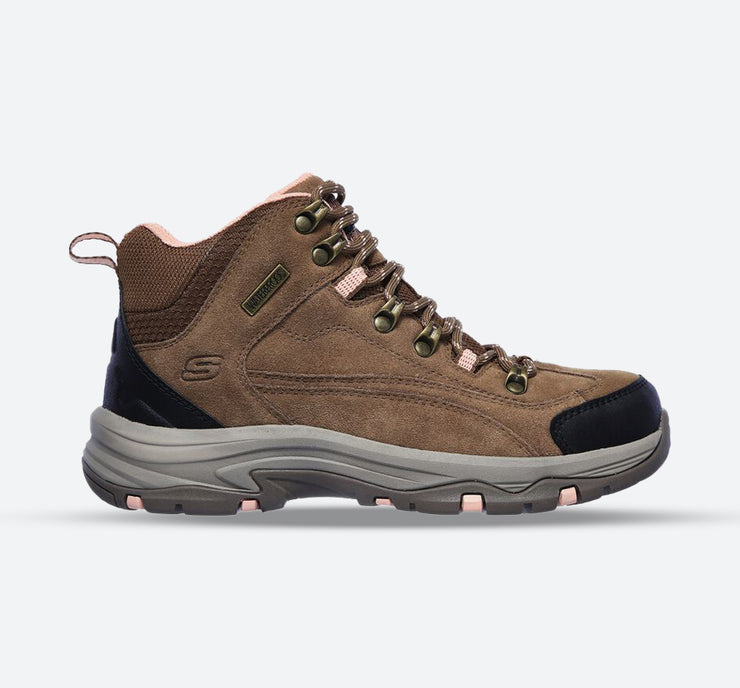 Women's Wide Fit Skechers 167004 Trego Alpine Trail Hiking Boots - Brown/Tan