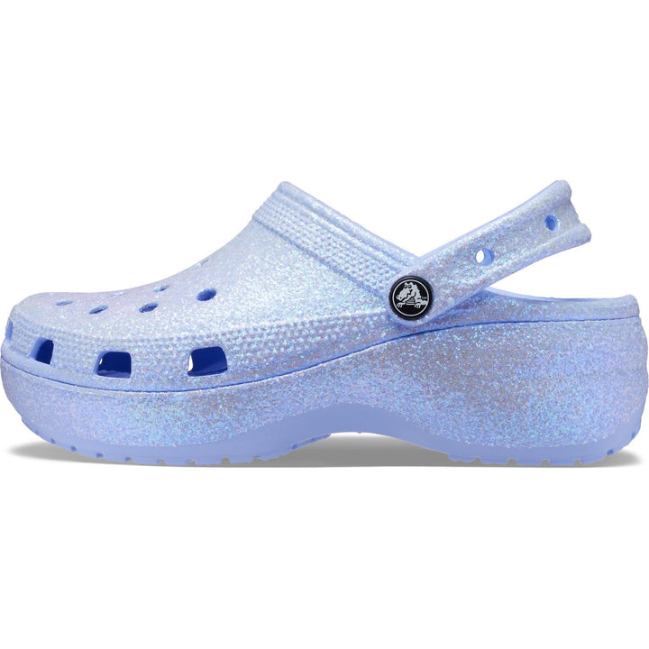 Women's Wide Fit Crocs 207241 Classic Platform Glitter Clog Sandals