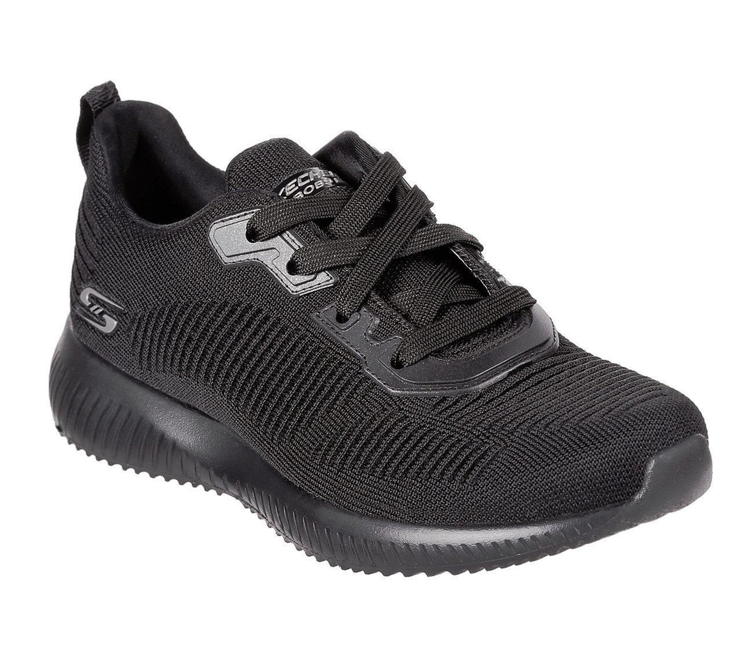 Womens Wide Fit Skechers 32504 Bobs Tough Talk Sneakers - Black