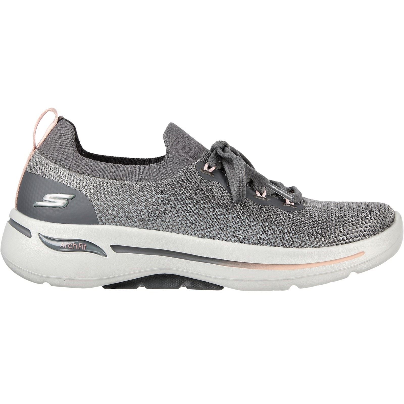 Women's Wide Fit Skechers 124863 Go Walk Arch Fit Clancy Sneakers