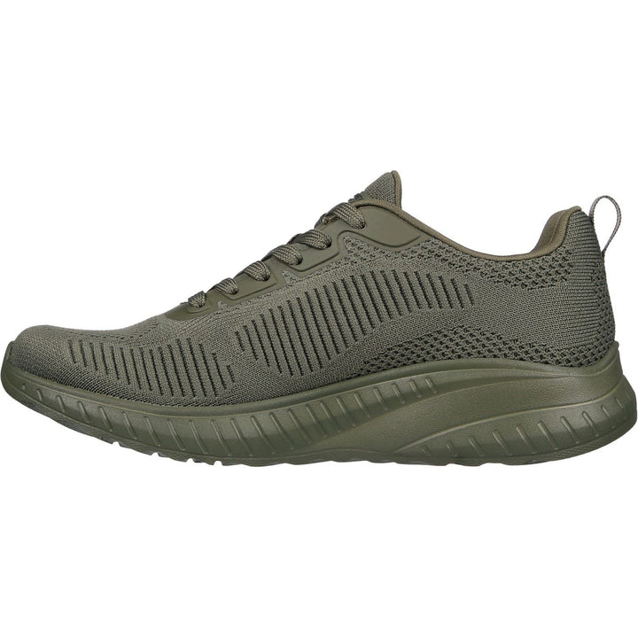 Women's Wide Fit Skechers 117209 Bob Squad Chaos Face Off Sneakers - Olive