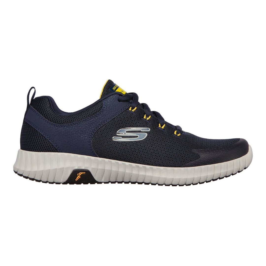 Men's Wide Fit Skechers 232212 Elite Flex Prime Take Over Sports Sneakers - Navy/Yellow