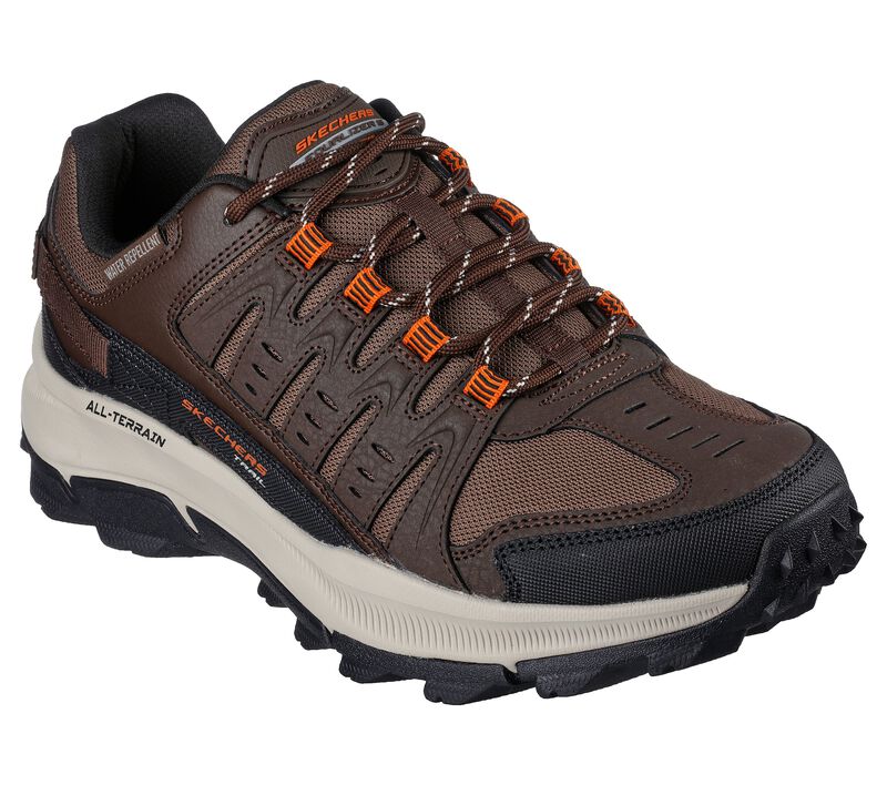 Men's Wide Fit Skechers 237501 Equalizer 5.0 Trail-Solix Walking Sneakers - Brown/Orange