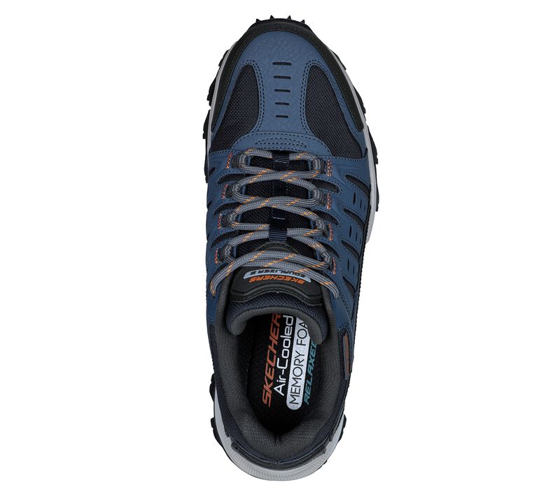 Men's Wide Fit Skechers 237501 Equalizer 5.0 Trail-Solix Walking Sneakers - Navy/Orange