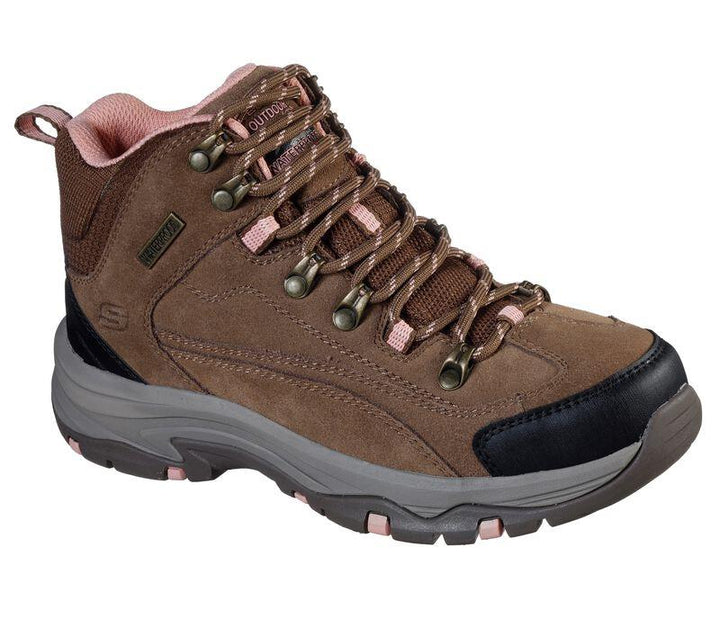 Women's Wide Fit Skechers 167004 Trego Alpine Trail Hiking Boots - Brown/Tan