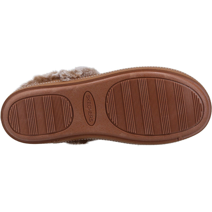 Women's Wide Fit Skechers 167219 Cozy Campfire Fresh Toast Slippers