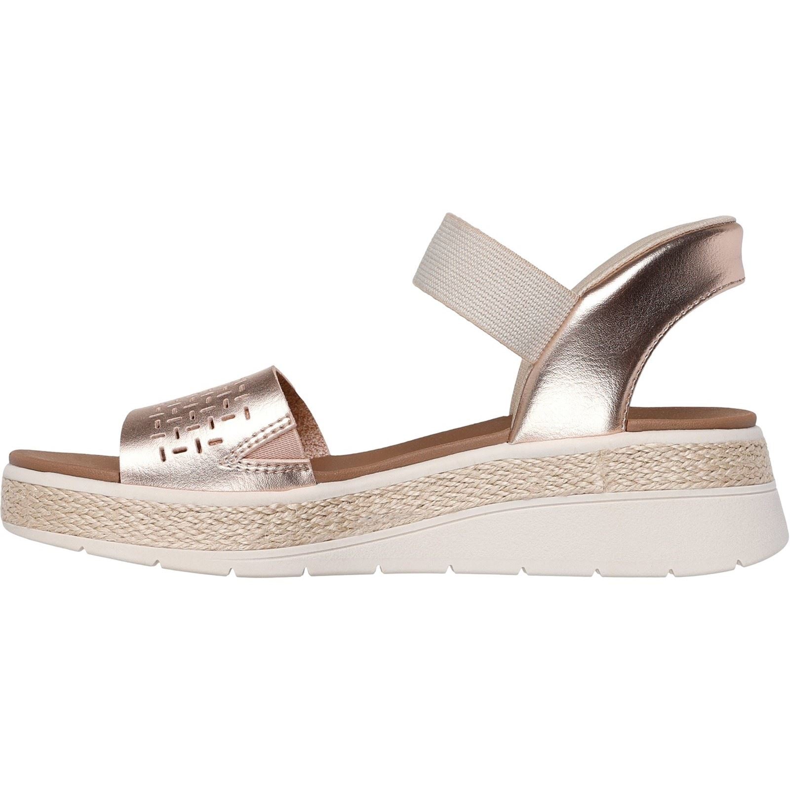 おかみ④ Women's Wide Fit Skechers 114415 Slip-ins Bobs Sun Ray Step Aside