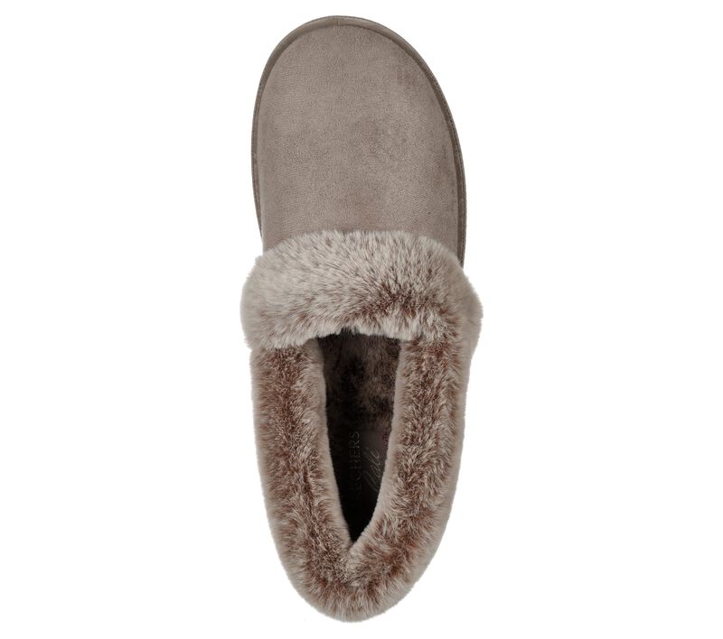 Women's Wide Fit Skechers 32777 Cozy Campfire Team Toasty Slippers