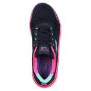 Women's Wide Fit Skechers 149023 D'lux Walker Infinite Motion Sports Sneakers - Navy/Multi