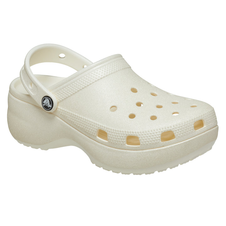 Women's Wide Fit Crocs 207241 Classic Platform Glitter Clog Sandals