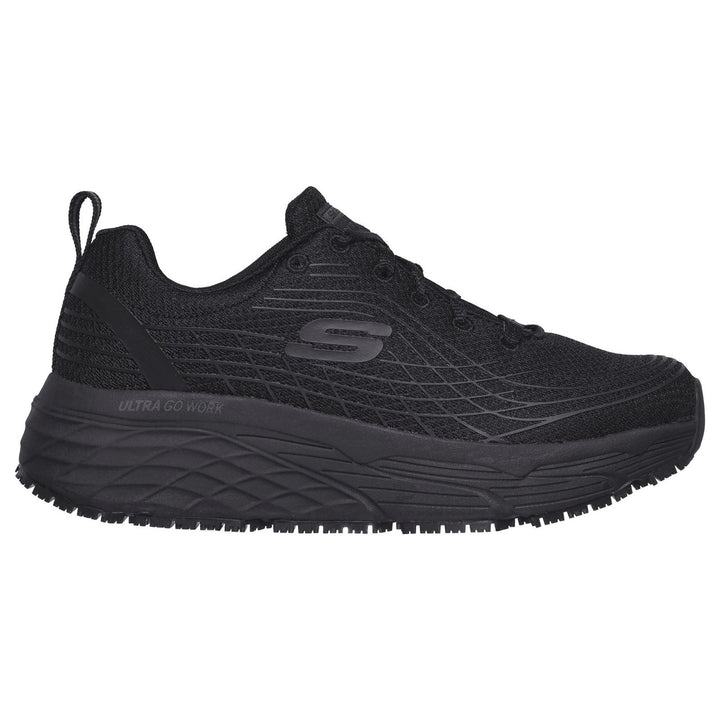 Women's Wide Fit Skechers 108016EC Max Cushioning Elite Sr Sneakers - Black