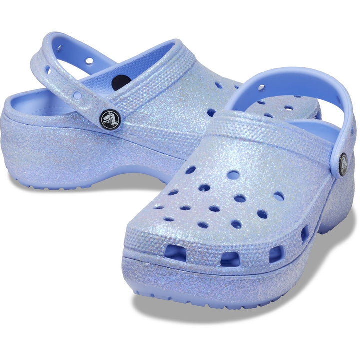 Women's Crocs 207241 Classic Platform Glitter Clog Sandals