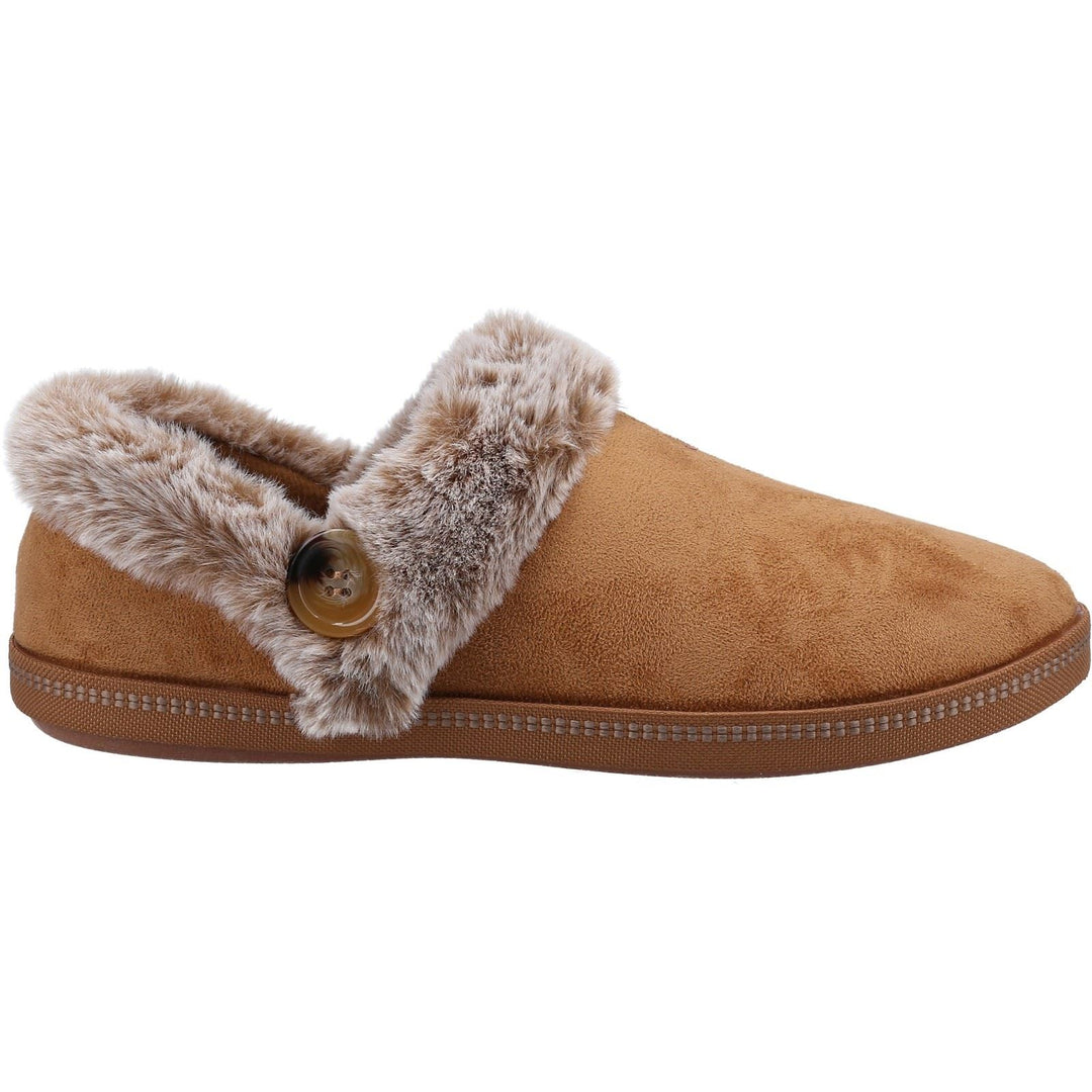 Women's Wide Fit Skechers 167219 Cozy Campfire Fresh Toast Slippers