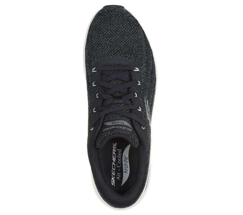 Men's Wide Fit Skechers 232701 Arch Fit 2.0 Road Wave Walking Sneakers - Black