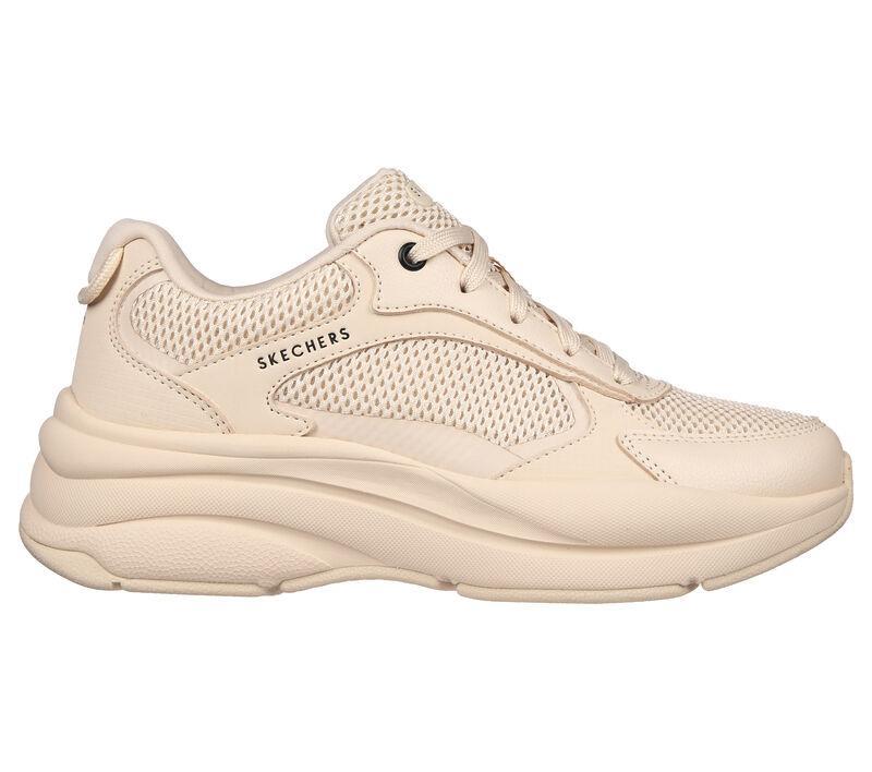 Women's Wide Fit Skechers 177402 Street Twisterz Lighten Up Sneakers - Sand