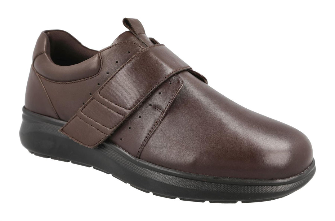 mens wide width dress shoes Men's Wide Fit DB Norton Shoes, Brown Leather / 7 / 6V (6E