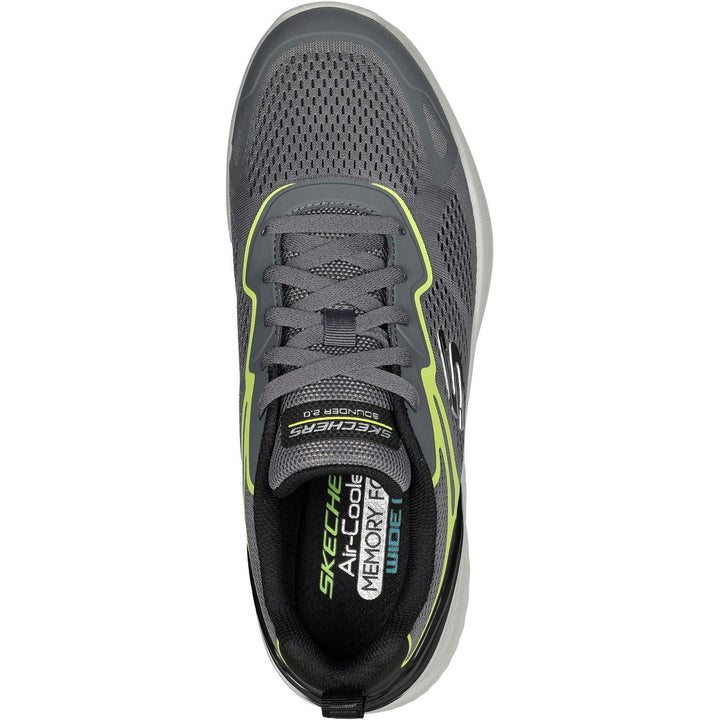 Men's Wide Fit Skechers 232674 2.0 - Andal Sneakers - Charcoal/Lime