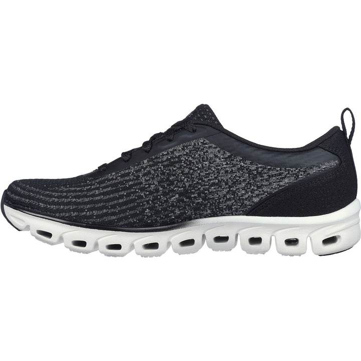 Women's Wide Fit Skechers 104325 Glide-Step Head Start Sneakers -  Black