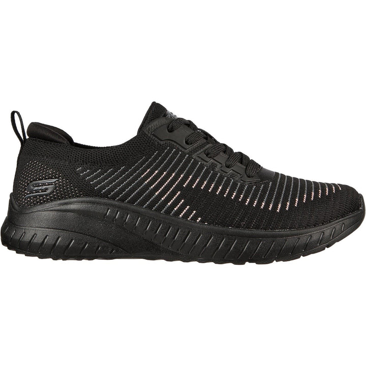 Women's Wide Fit Skechers 117207 Bobs Squad Chaos Renegade Sneakers - Black