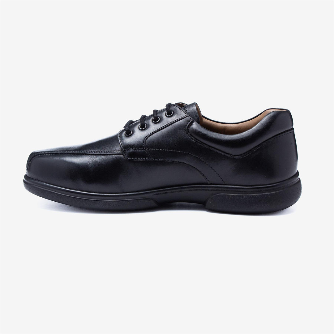 Mens Wide Fit Tredd Well Ross Shoes, Black / 10 / 4E