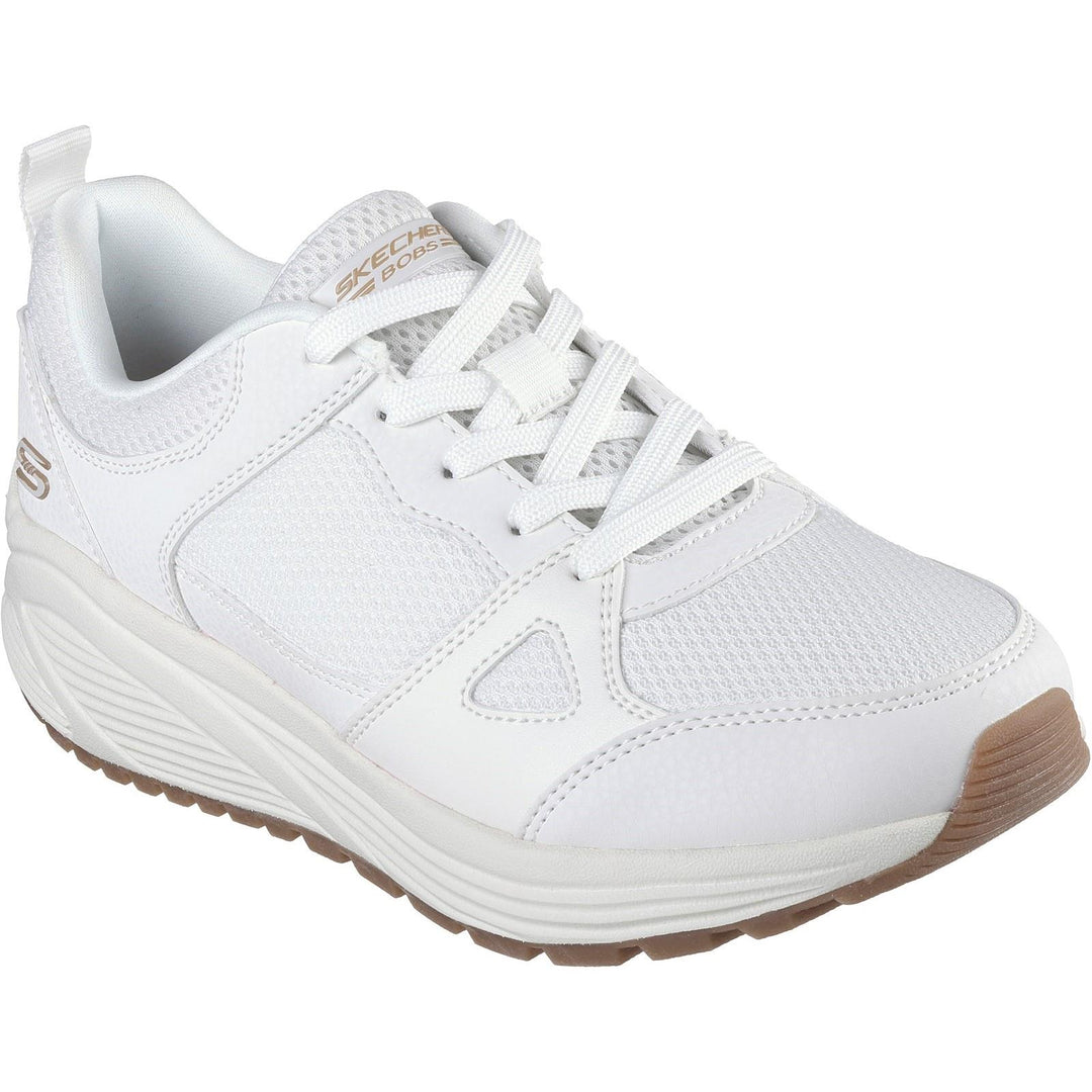 Womens Wide Fit Skechers 117268 Bobs Sparrow 2.0 Retro Clean Sneakers