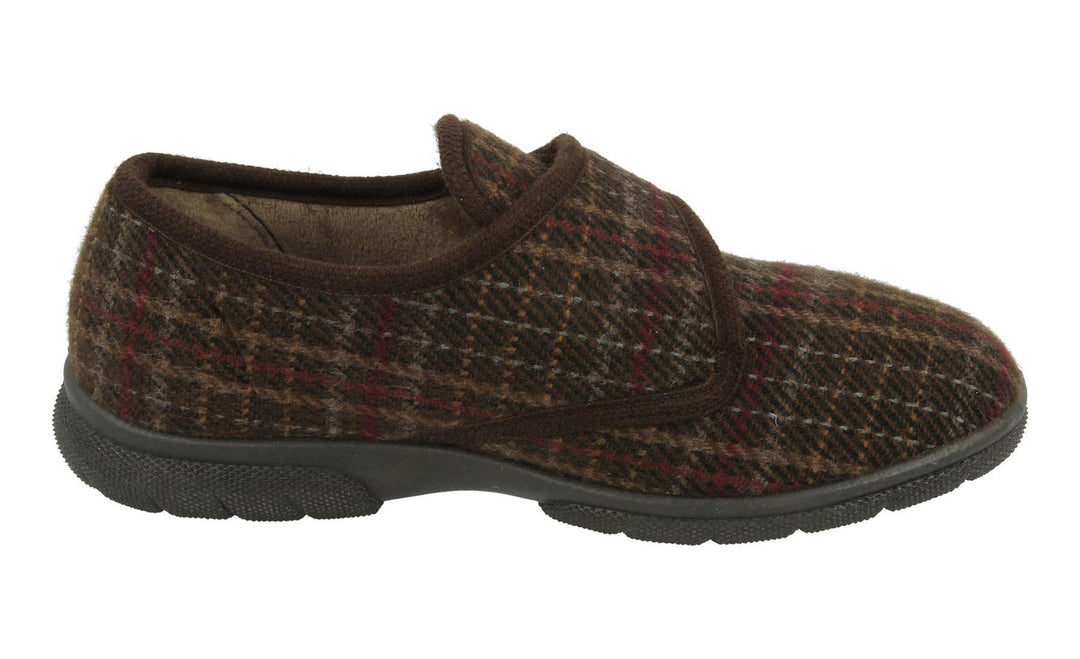 Mens Wide Fit DB Tartan Slippers