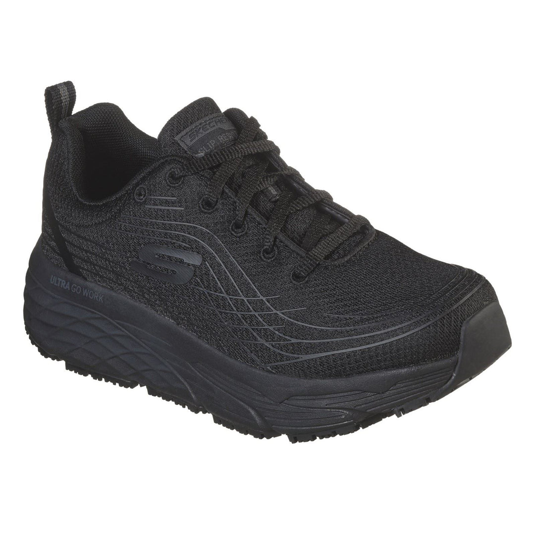 Women's Wide Fit Skechers 108016EC Max Cushioning Elite Sr Sneakers - Black