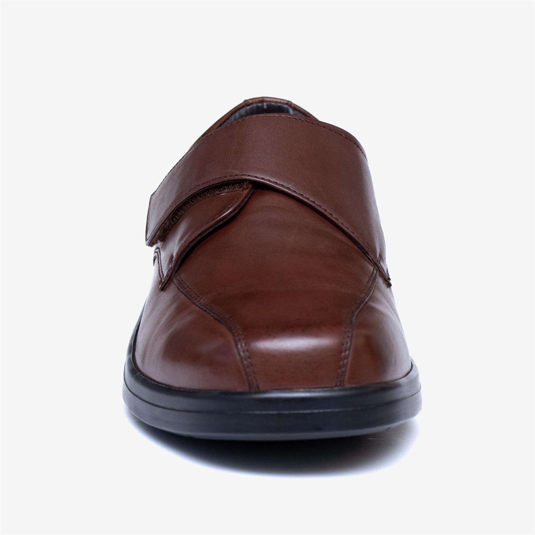 Mens Wide Fit Tredd Well Peter Velcro Shoes - Dark Brown | Tredd