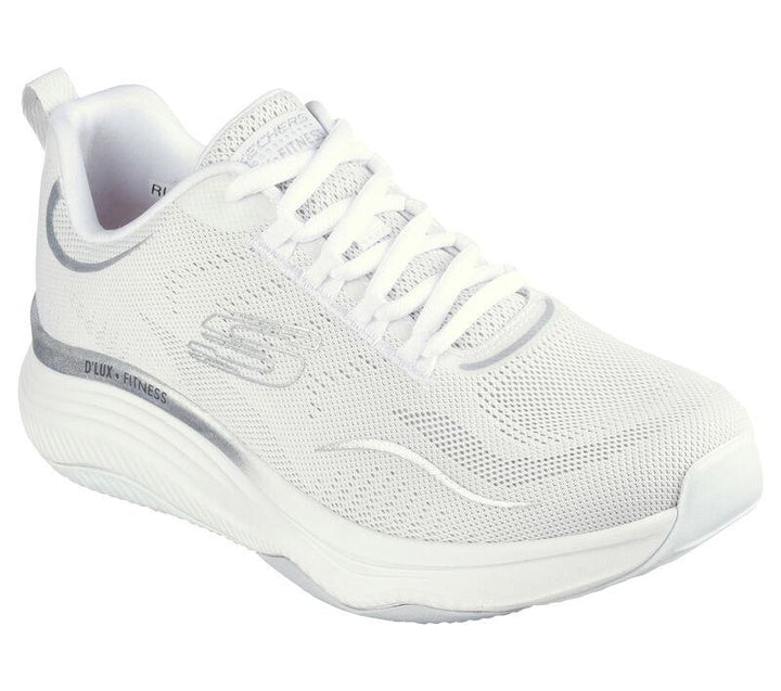 Women's Wide Fit Skechers 149837 D'lux Fitness Pure Glam Sneakers