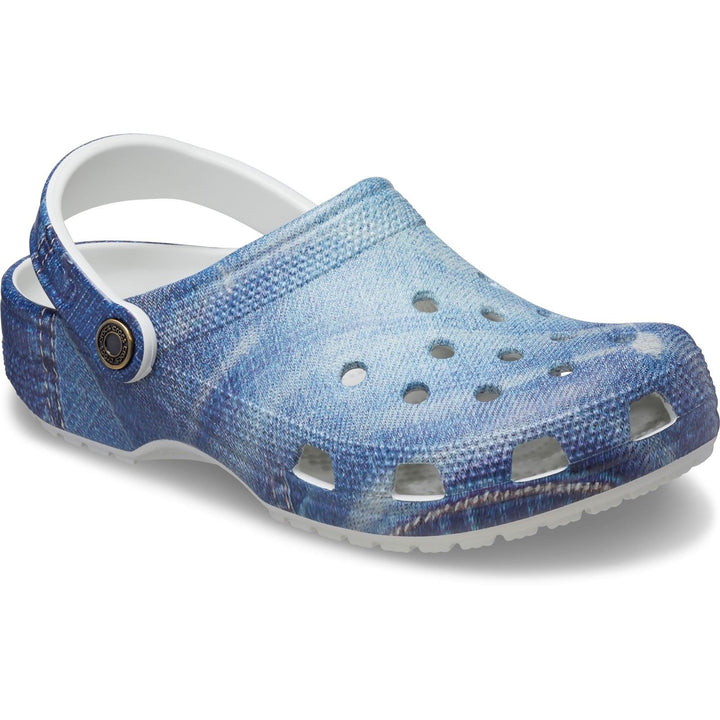 Unisex Wide Fit Crocs 210402 Classic Denim Clog Sandals